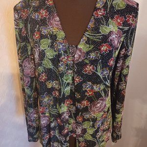Floral Sparkle 2 Pc Set, Sz L by Alex Evening